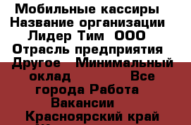 Мобильные кассиры › Название организации ­ Лидер Тим, ООО › Отрасль предприятия ­ Другое › Минимальный оклад ­ 50 000 - Все города Работа » Вакансии   . Красноярский край,Железногорск г.